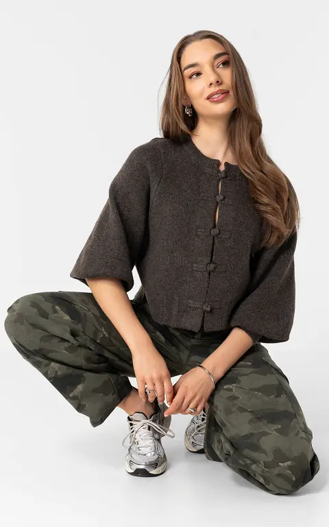 Knit sweater dark brown