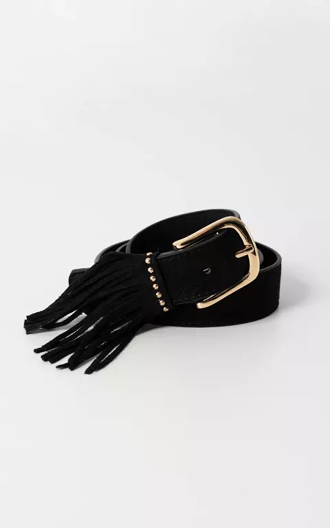 Riem met franjes zwart goud