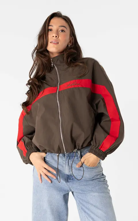 Sporty jacket dark brown red