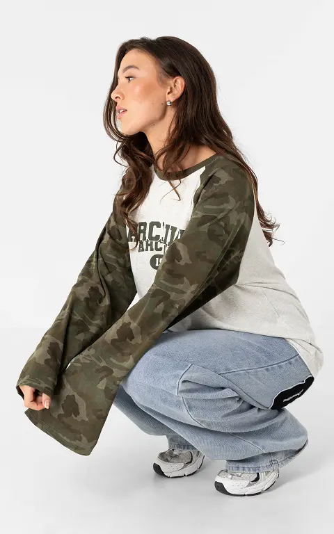 Camouflage-Longsleeve hellgrau camouflage