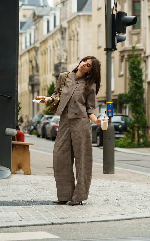 Checked trousers brown