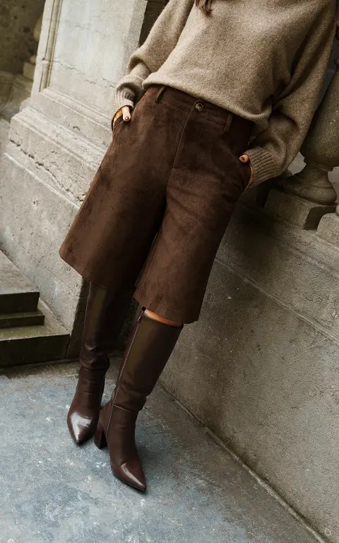 Wildlederlook-Bermudashorts braun