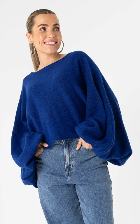 Pullover mit Ballonärmeln kobaltblau