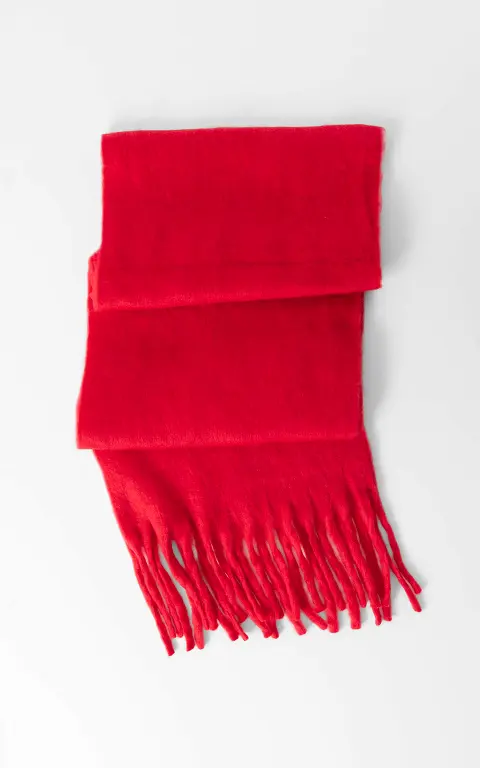 Schal mit Fransen rot