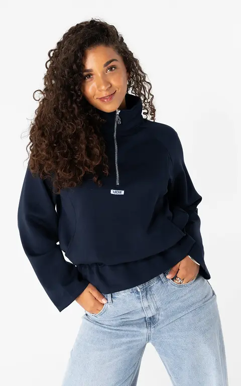 Quarter zip jumper dark blue