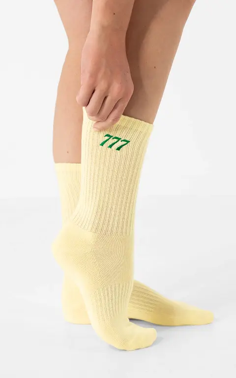 Socke 777 gelb grün