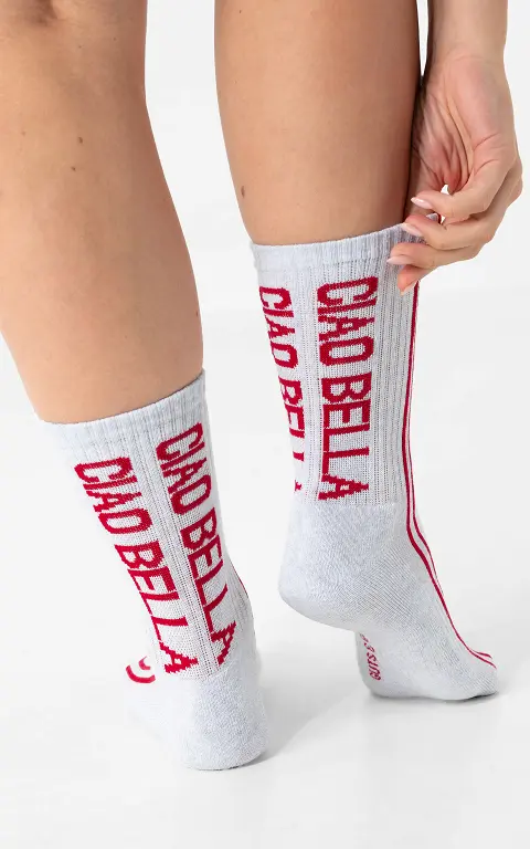 Socke Ciao Bella grau rot
