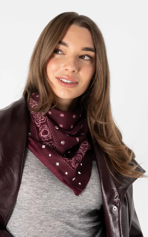 Schal mit Muster bordeaux