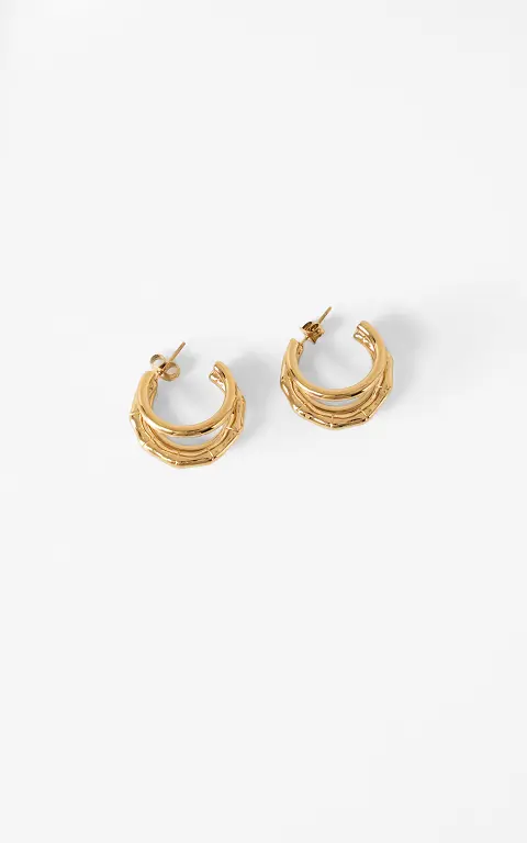 Triple layer hoops gold