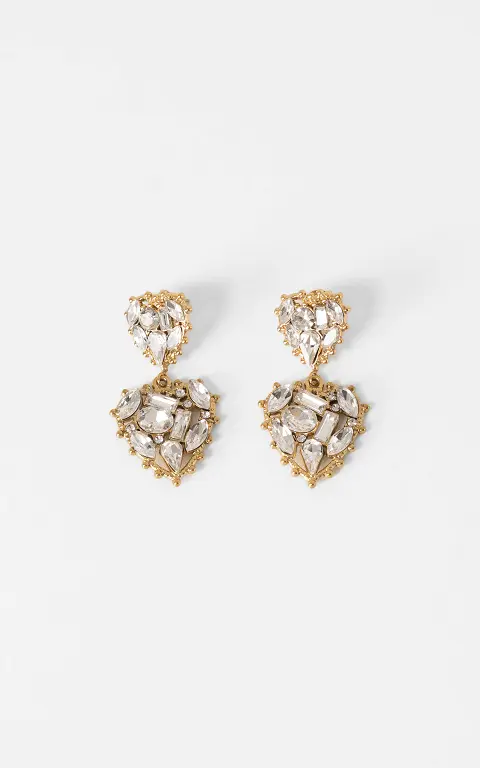 Rhinestone earrings gold
