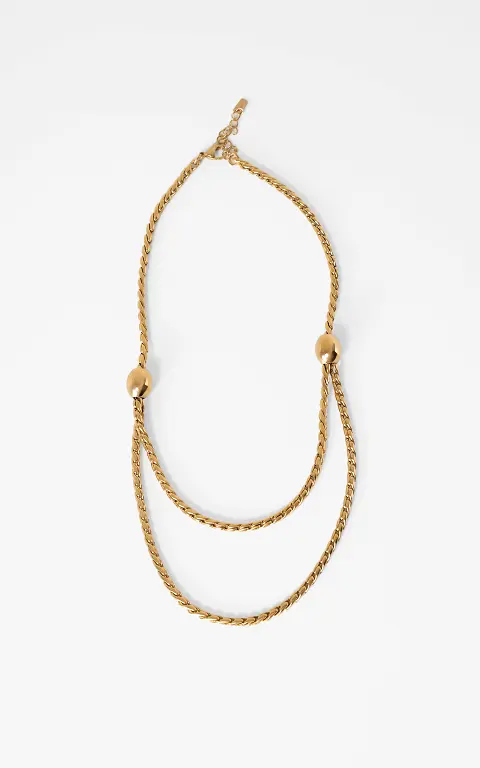 Twisted ball necklace gold