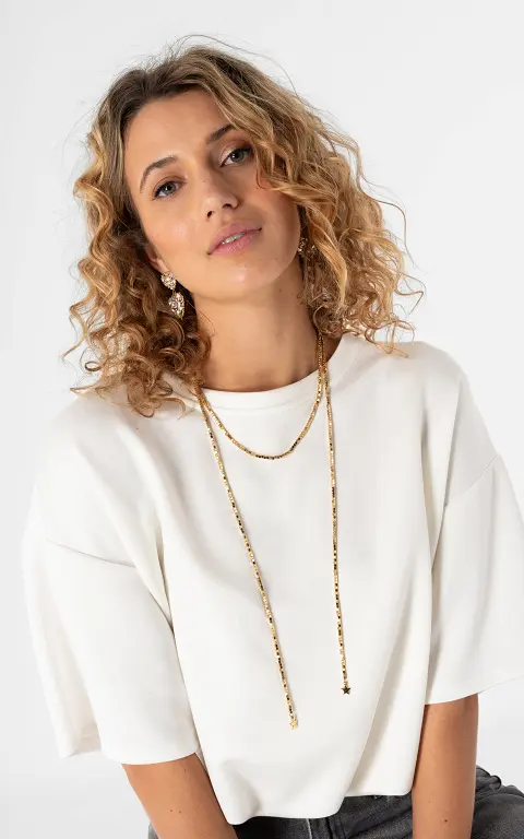 Multi bead necklace gold