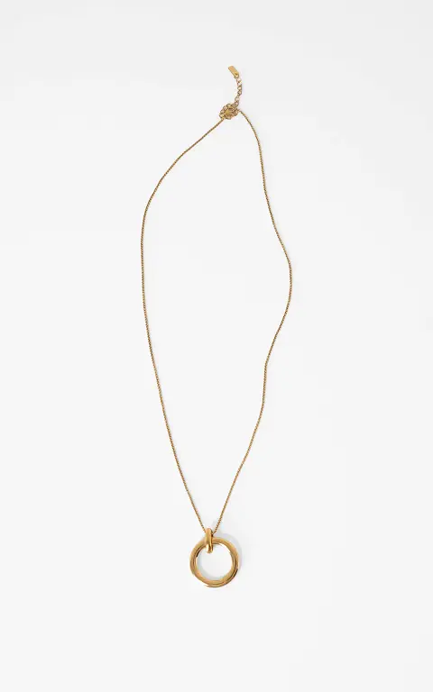 Fine circle necklace gold
