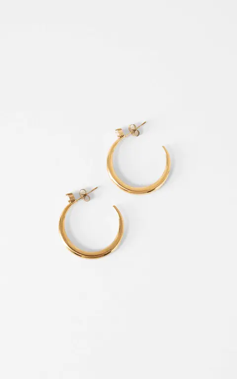 Hoops with stone gold