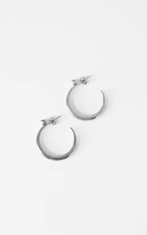 Hoops with stone silver