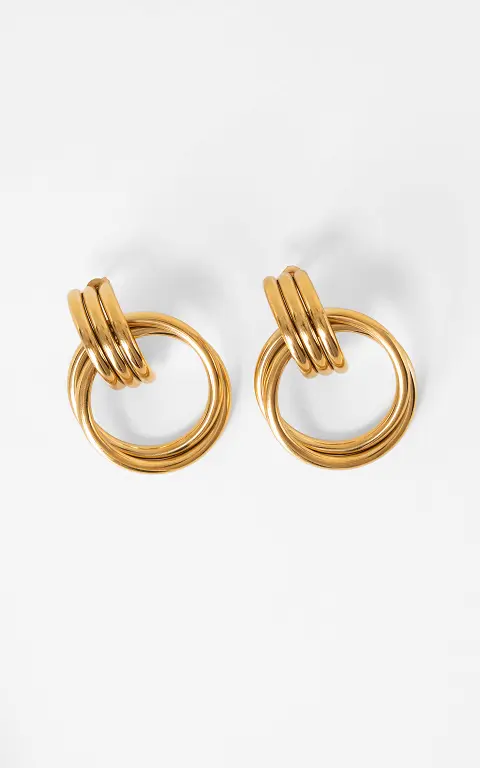 Chunky ring drop earrings gold