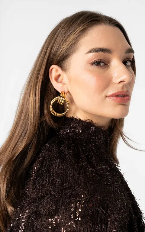Chunky Ring-Ohrhänger gold