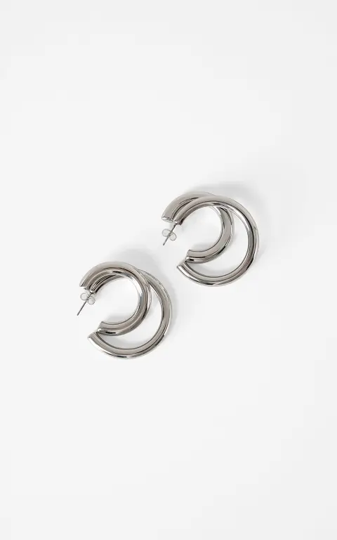 Double hoops silver