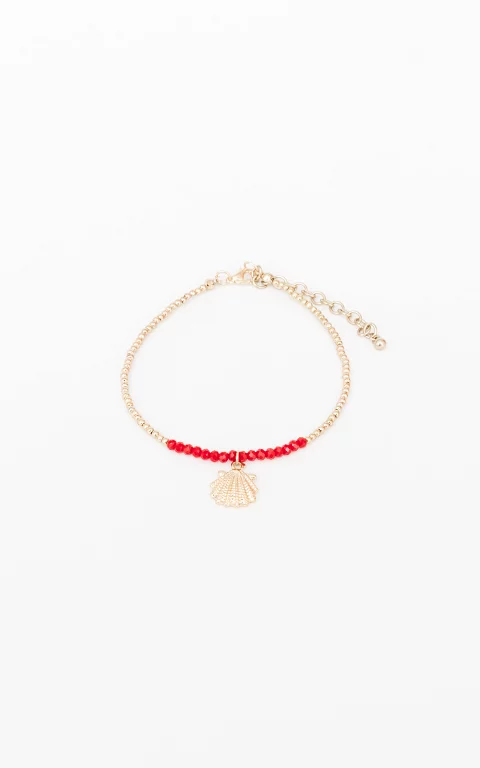 Adjustable anklet with a pendant gold red