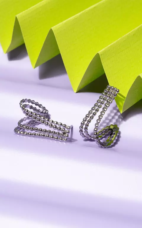 Edelstahlohrringe mit Perlen-Look silber