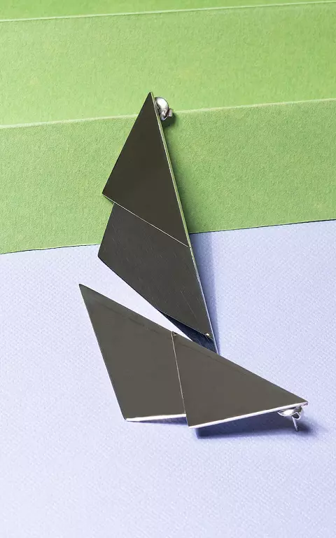 Dreieckige Ohrringe aus Edelstahl silber