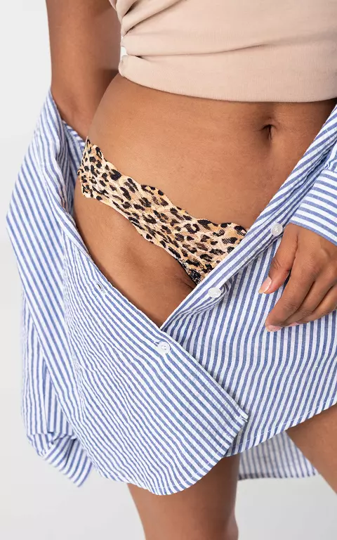 3-pack laced thong black leopard