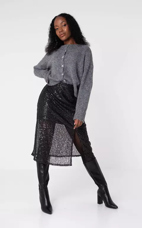 Rok met glitterdetail zwart