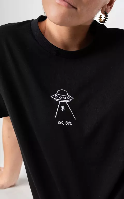 Shirt mit Stickerei schwarz