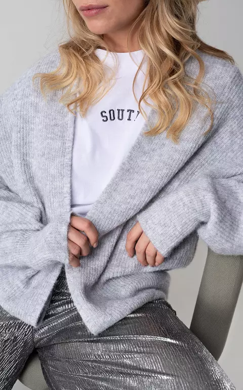 Basic knitted cardigan light grey