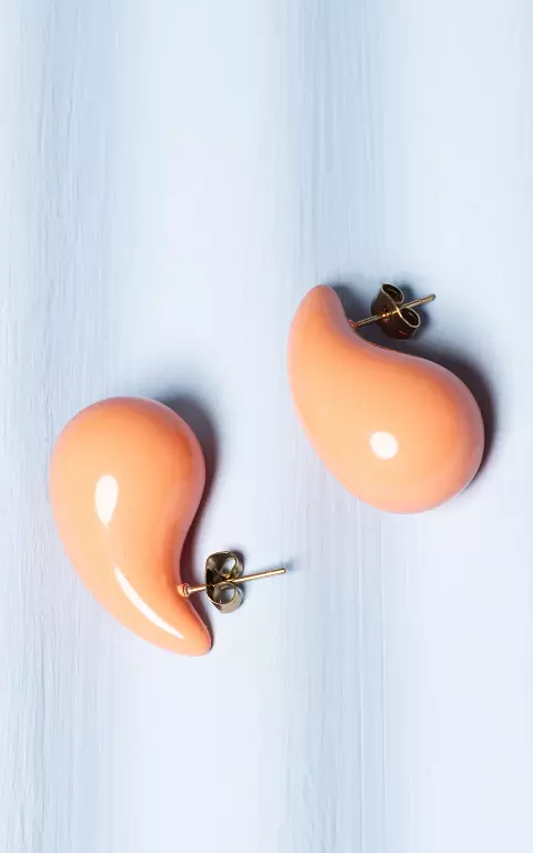 Earrings made of stainless steel orange