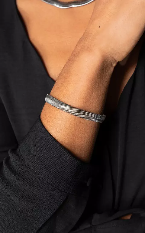 Adjustable bracelet made of stainless steel silver