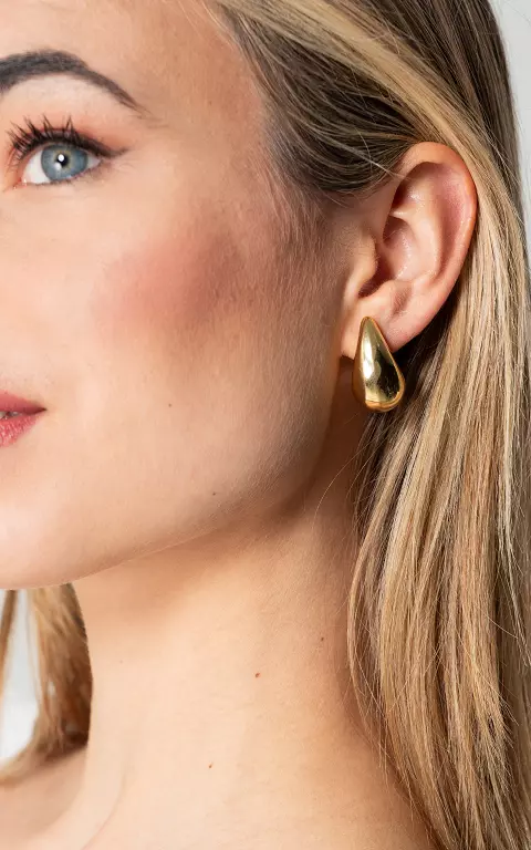 Drop-shaped earrings made of stainless steel gold