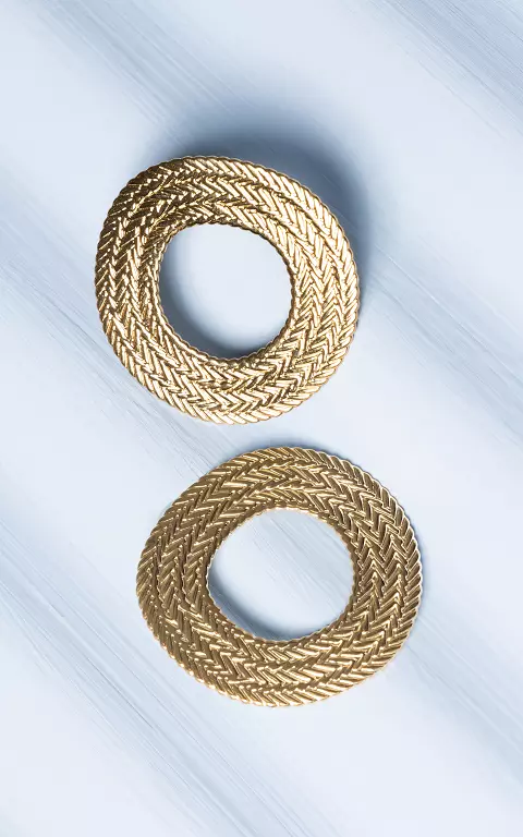 Stud earrings with round shape gold