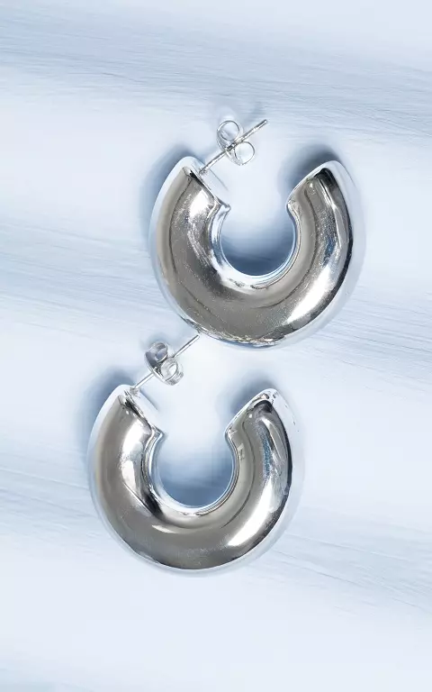 Hoop earrings made of stainless steel silver