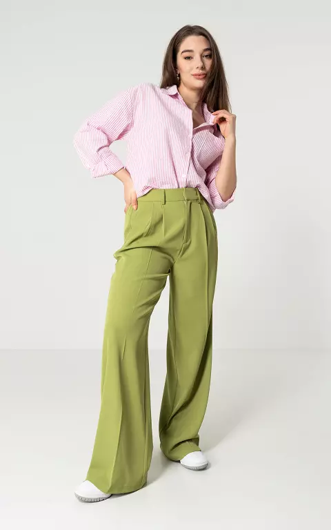 Wide leg pantalon in petite and tall lime green
