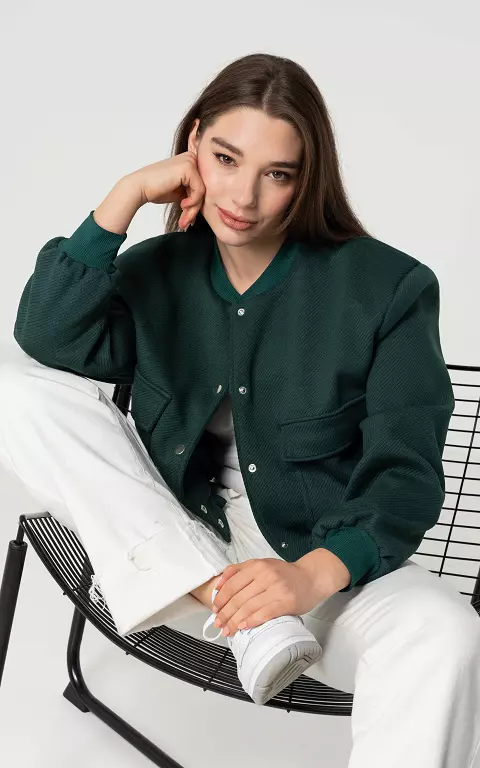 Jacket with bomber effect dark green