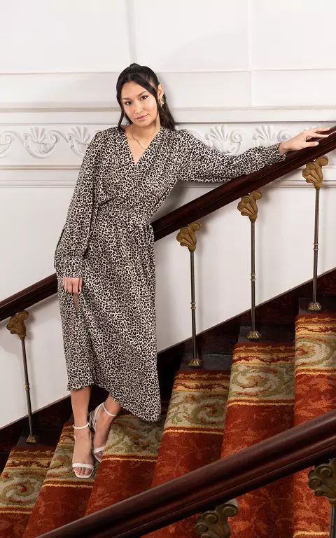 Maxi dress with slit leopard