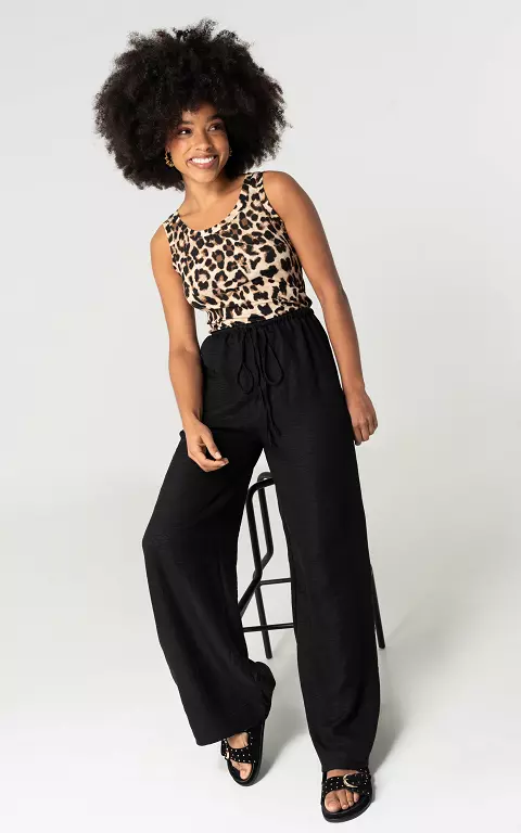 Wide leg trousers with bow detail black