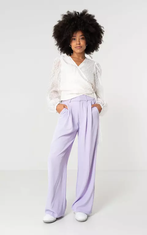 Wide leg pantalon in petite and tall lilac