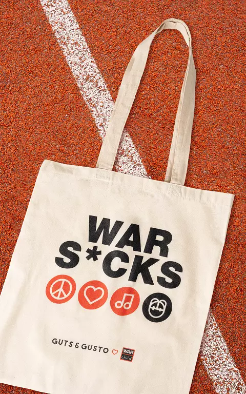 Tote bag ''War S*cks'' cream