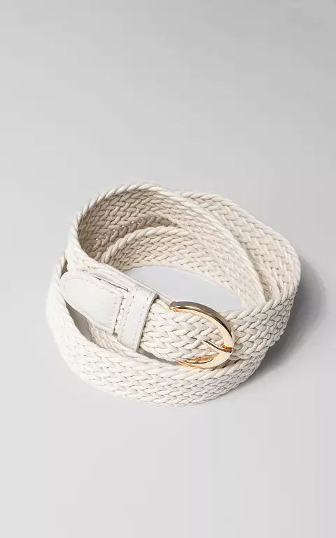 Braided belt with gold-coloured details cream gold