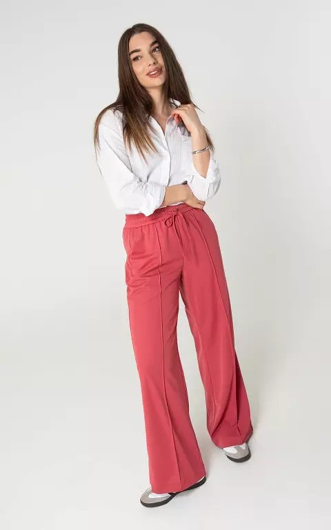 Trousers with elasticated band mauve pink