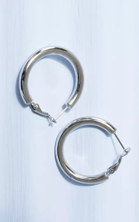 Hoop earrings made of stainless steel silver