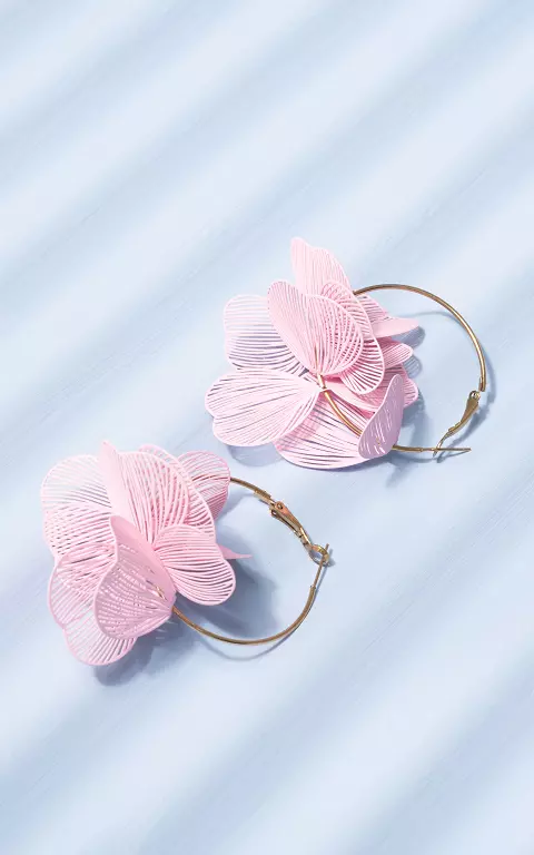 Stainless steel earrings gold pink