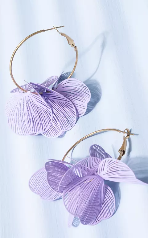 Stainless steel earrings gold purple