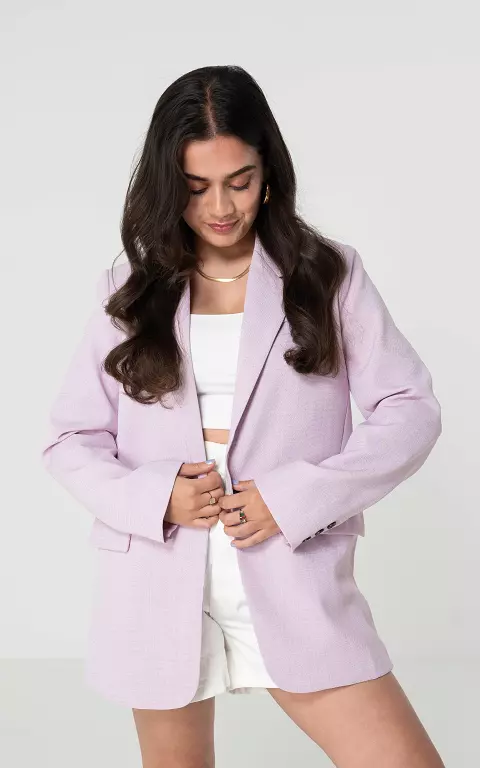 Oversized blazer with button lilac