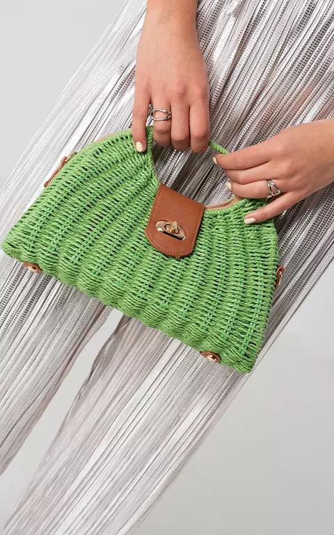 Handbag with adjustable strap green