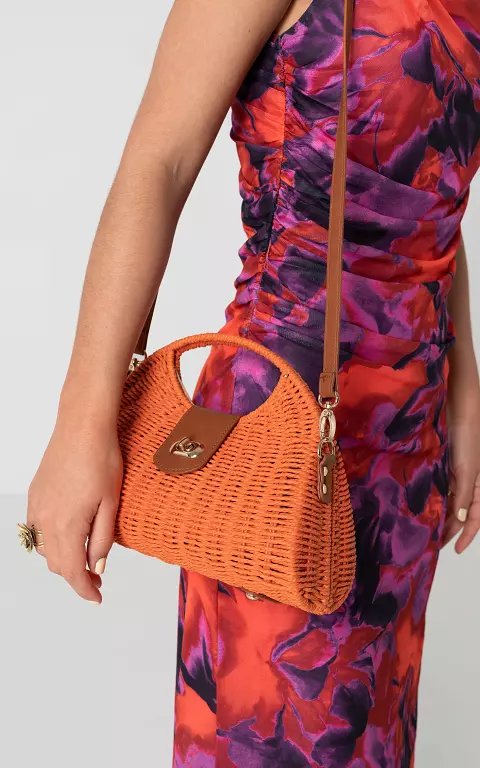 Handbag with adjustable strap orange