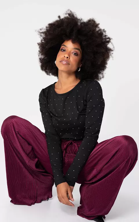 Basic top met ronde hals zwart