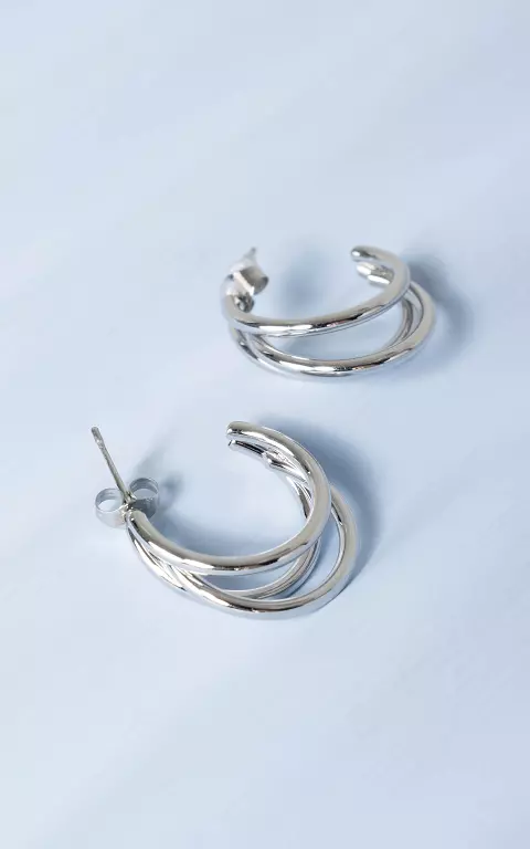 Hoop earrings made of stainless steel silver